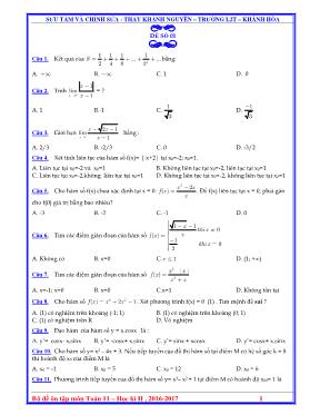 Bộ đề ôn tập môn Toán 11  Học kì II